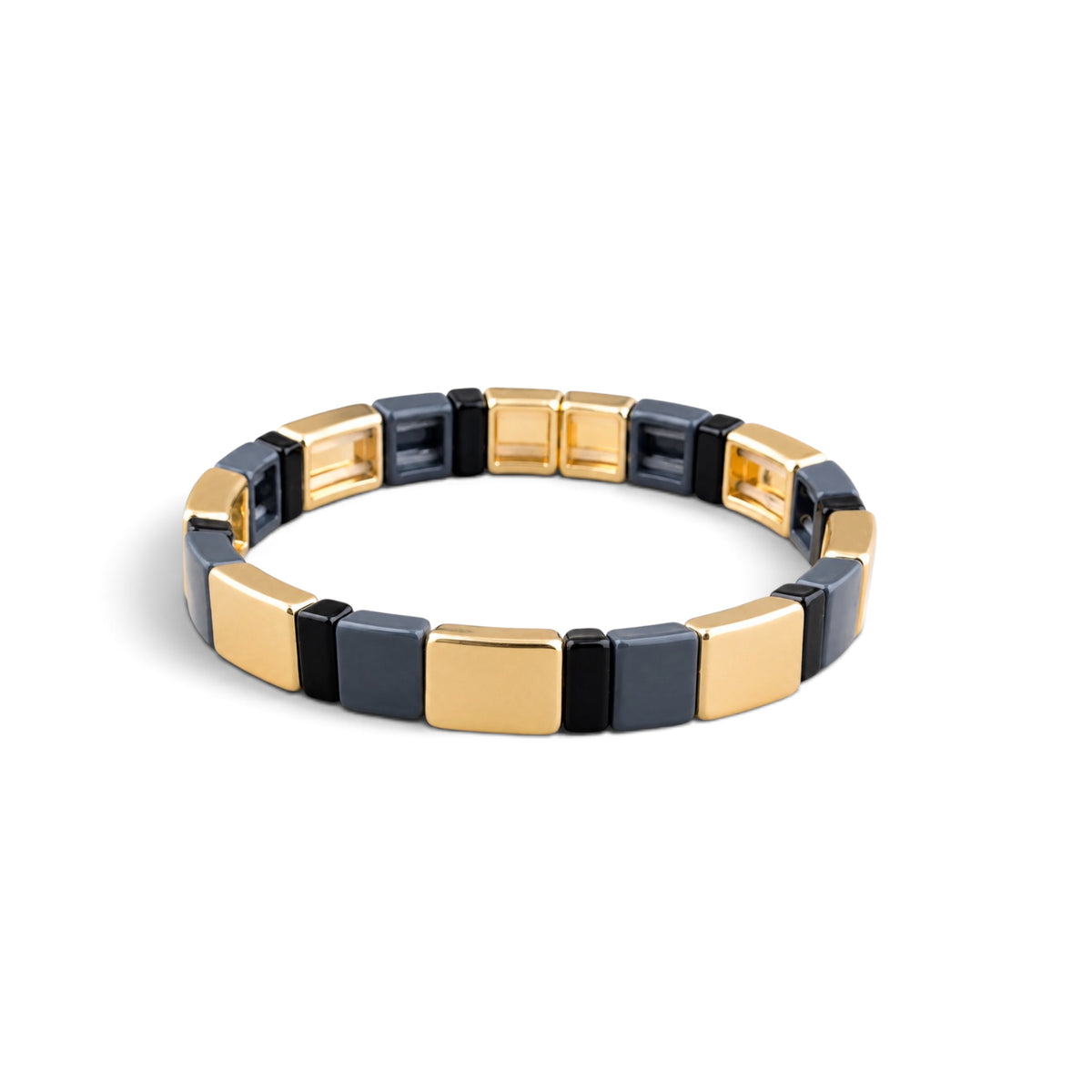 Jet Maya Tile Enamel Bracelet