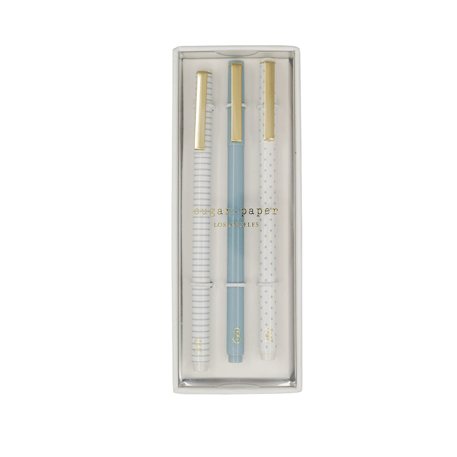 Blue Pattern Felt Pens