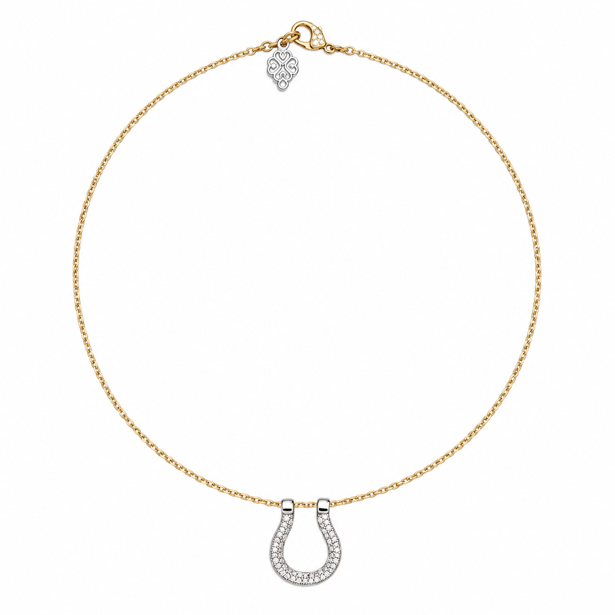 Pavé Horseshoe Pendant Necklace