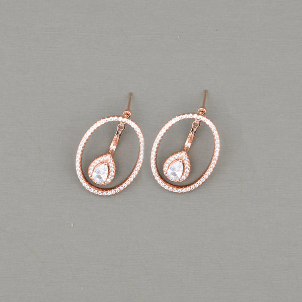 Oval Drop Jacket Earring