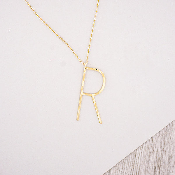 Oversized Letter Pendant Necklace