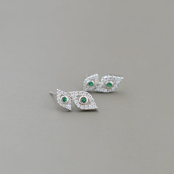 Double Emerald Evil Eye Posts