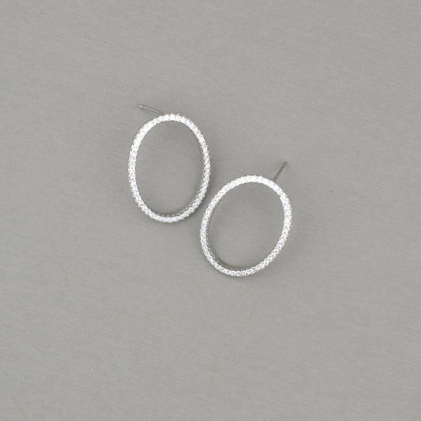 Oval Drop Jacket Earring