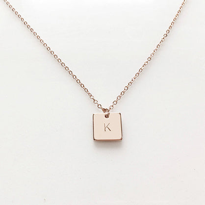 Square Initial Pendant