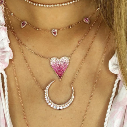 Tiffany Pave Heart Necklace