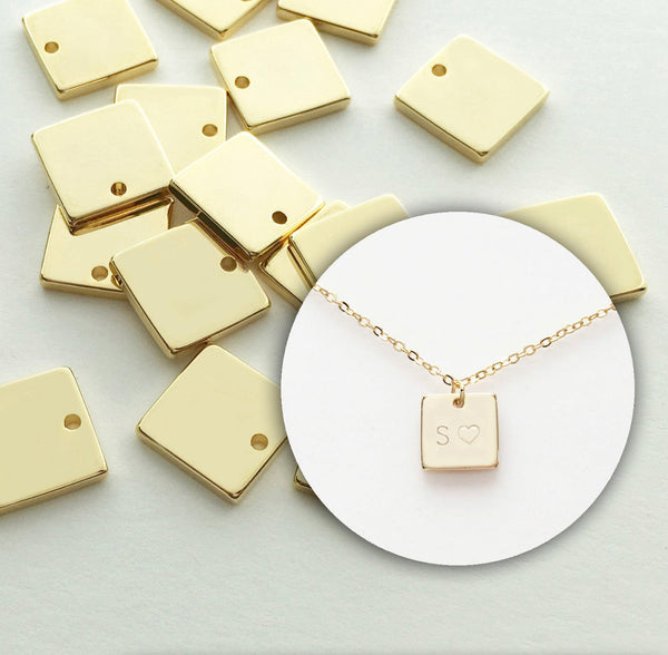 Square Initial Pendant