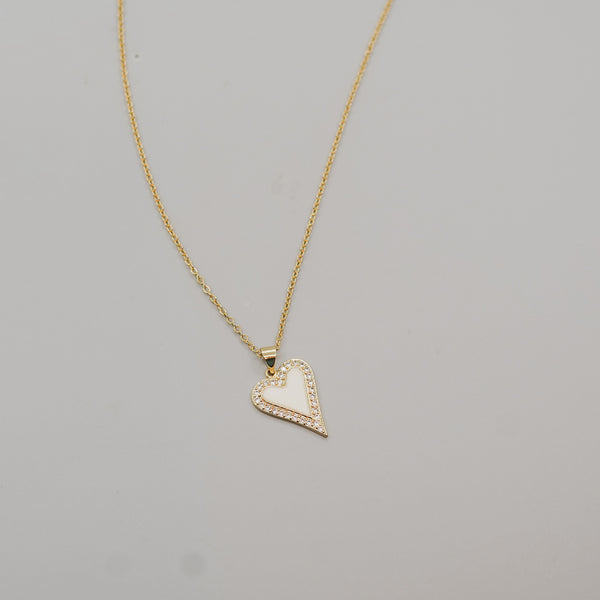 Modern Pave Heart Necklace