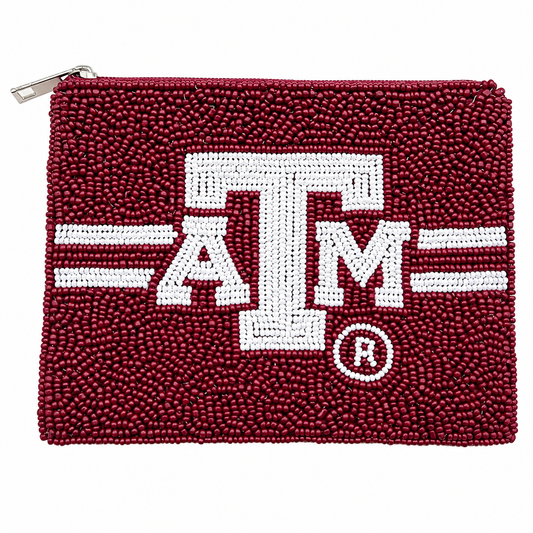 Texas A&M Aggies Beaded Zip Pouch