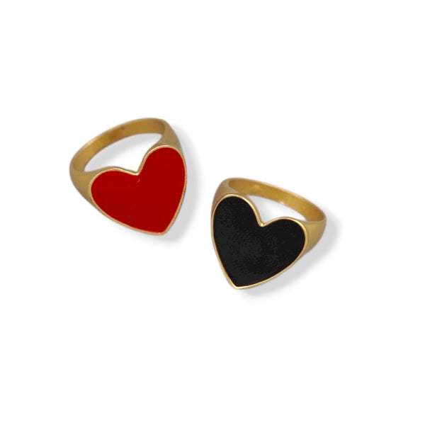 Enamel Heart Ring