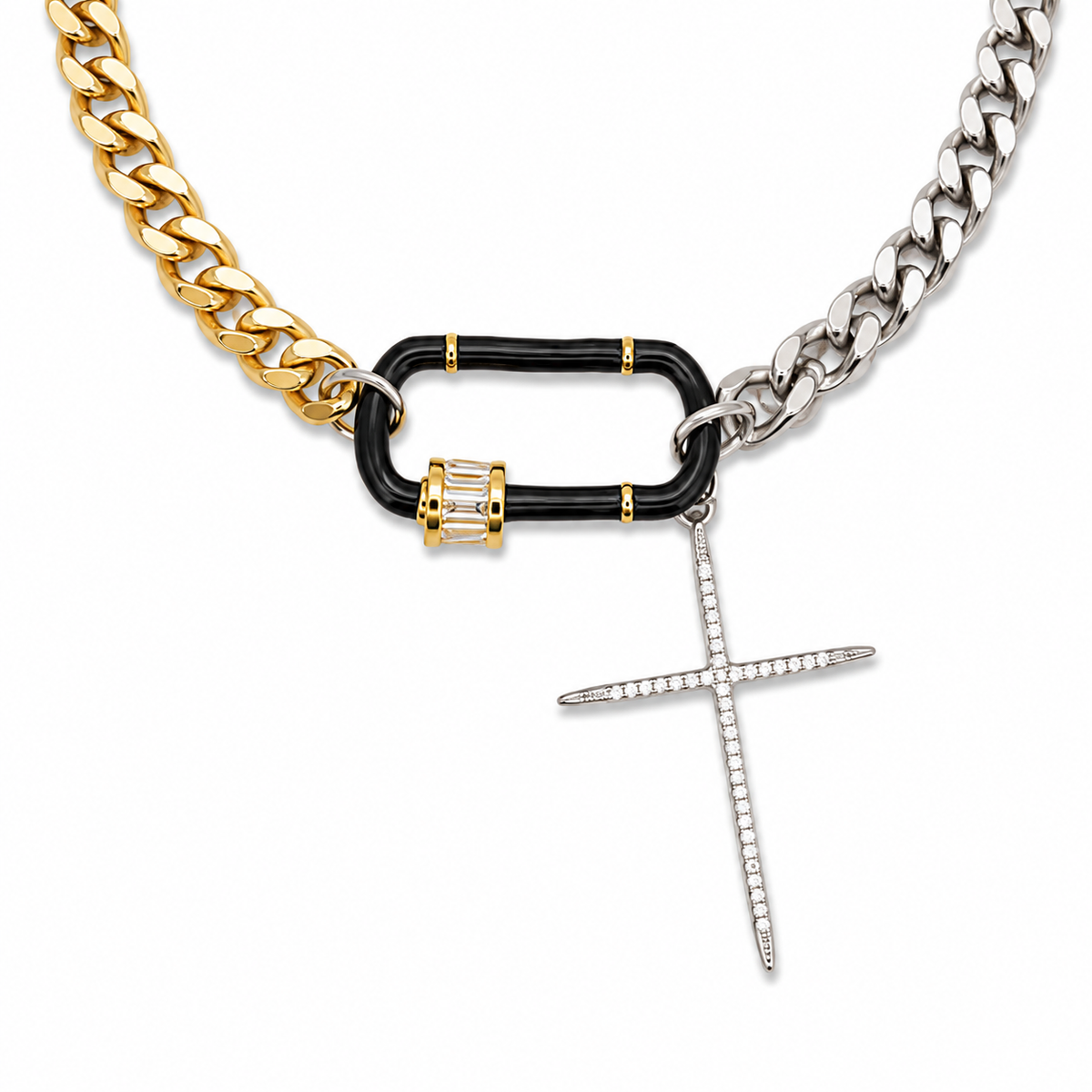 The Abide Carabiner Cross Necklace