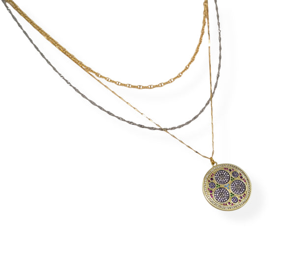 Seven Chakras Rainbow Medallion Necklace