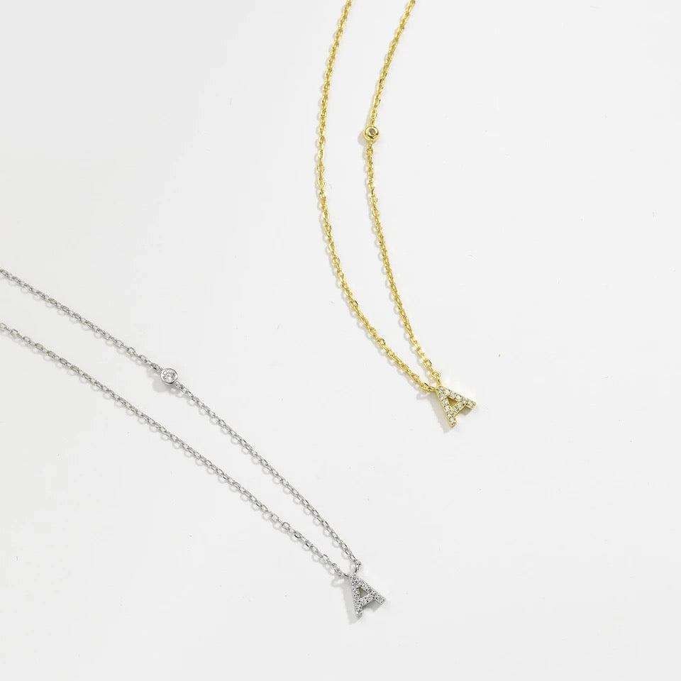 Pave Initial Necklace
