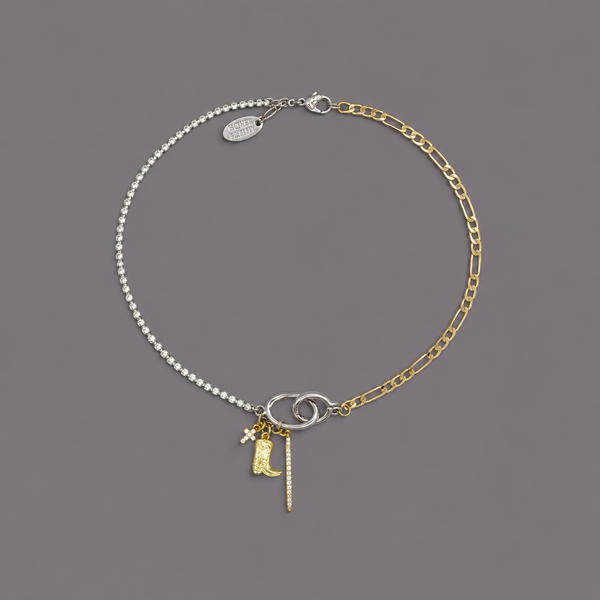 Spike & Boot Charm Necklace