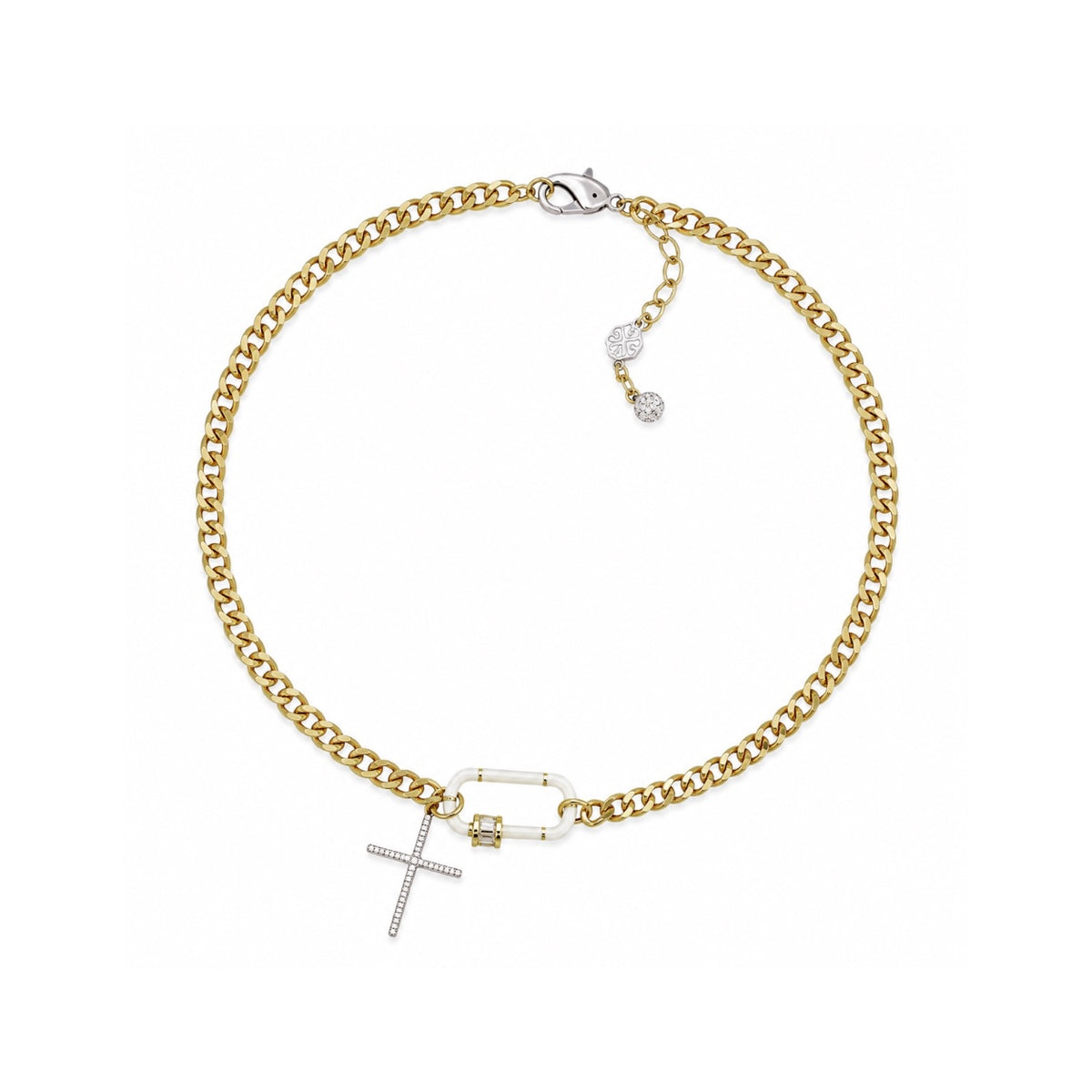 Carabiner Cross Chain Necklace