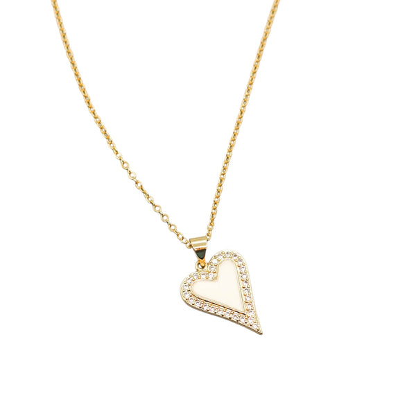 Modern Pave Heart Necklace