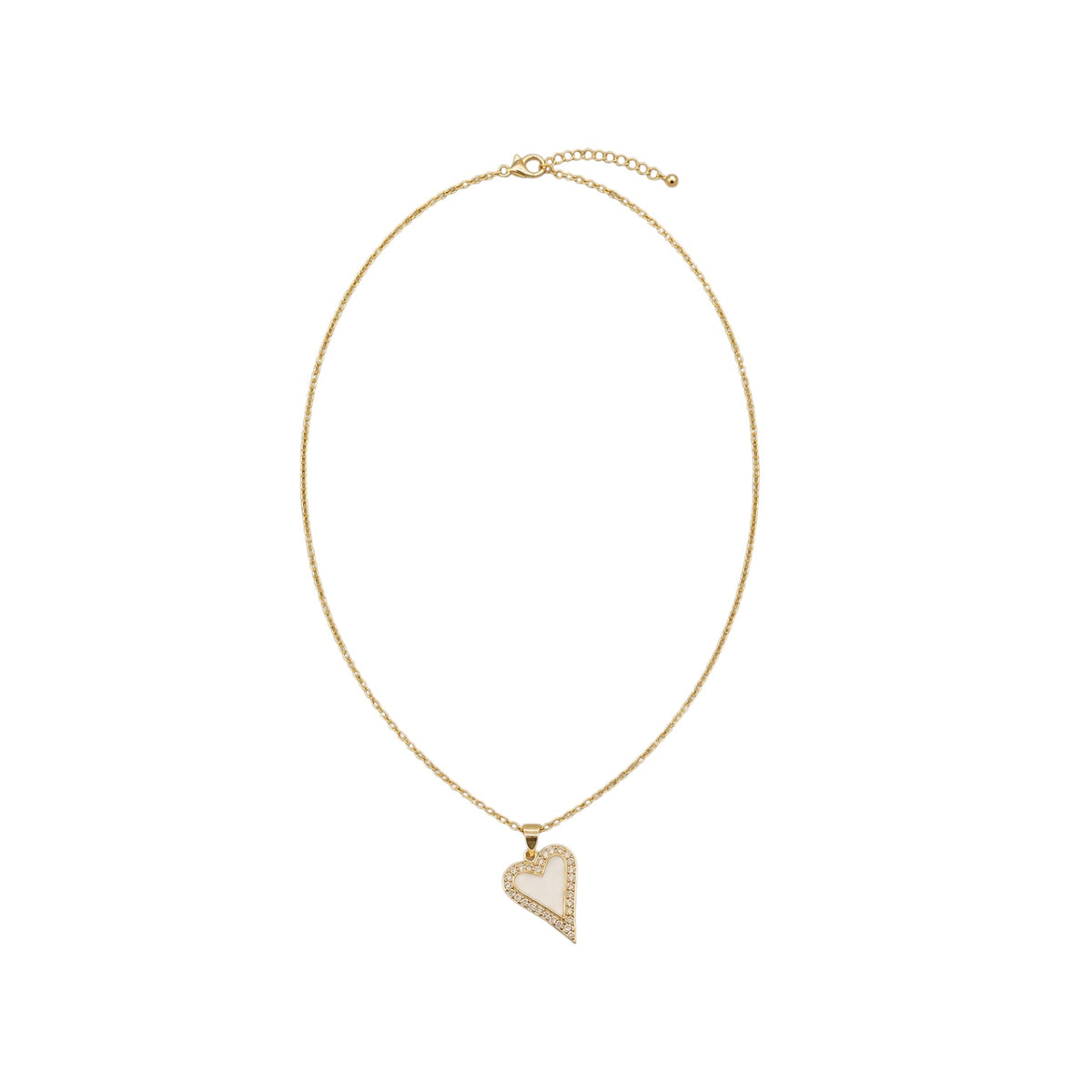 Modern Pave Heart Necklace
