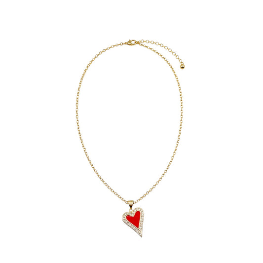 Modern Pave Heart Necklace