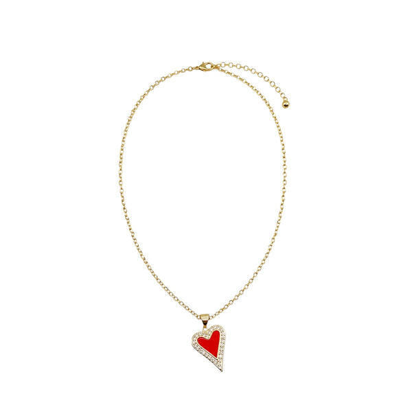 Modern Pave Heart Necklace