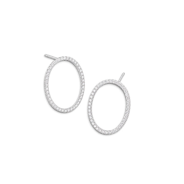 Oval Drop Jacket Earring