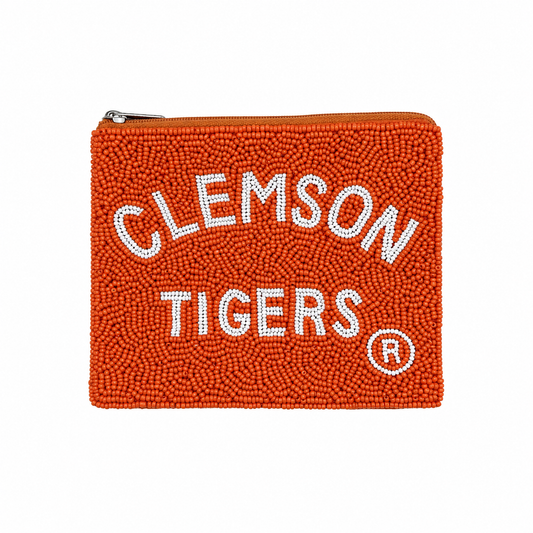 Clemson Tigers Beaded Pouch