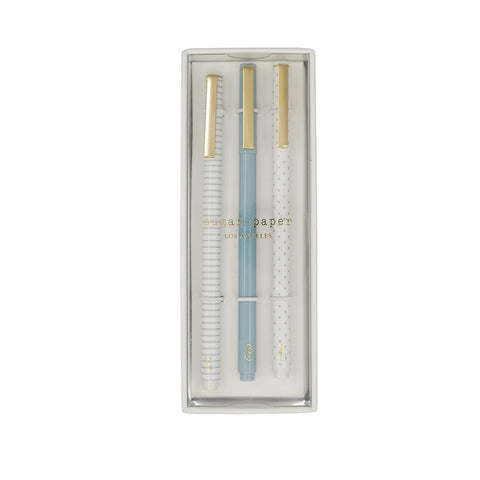 Blue Pattern Felt Pens