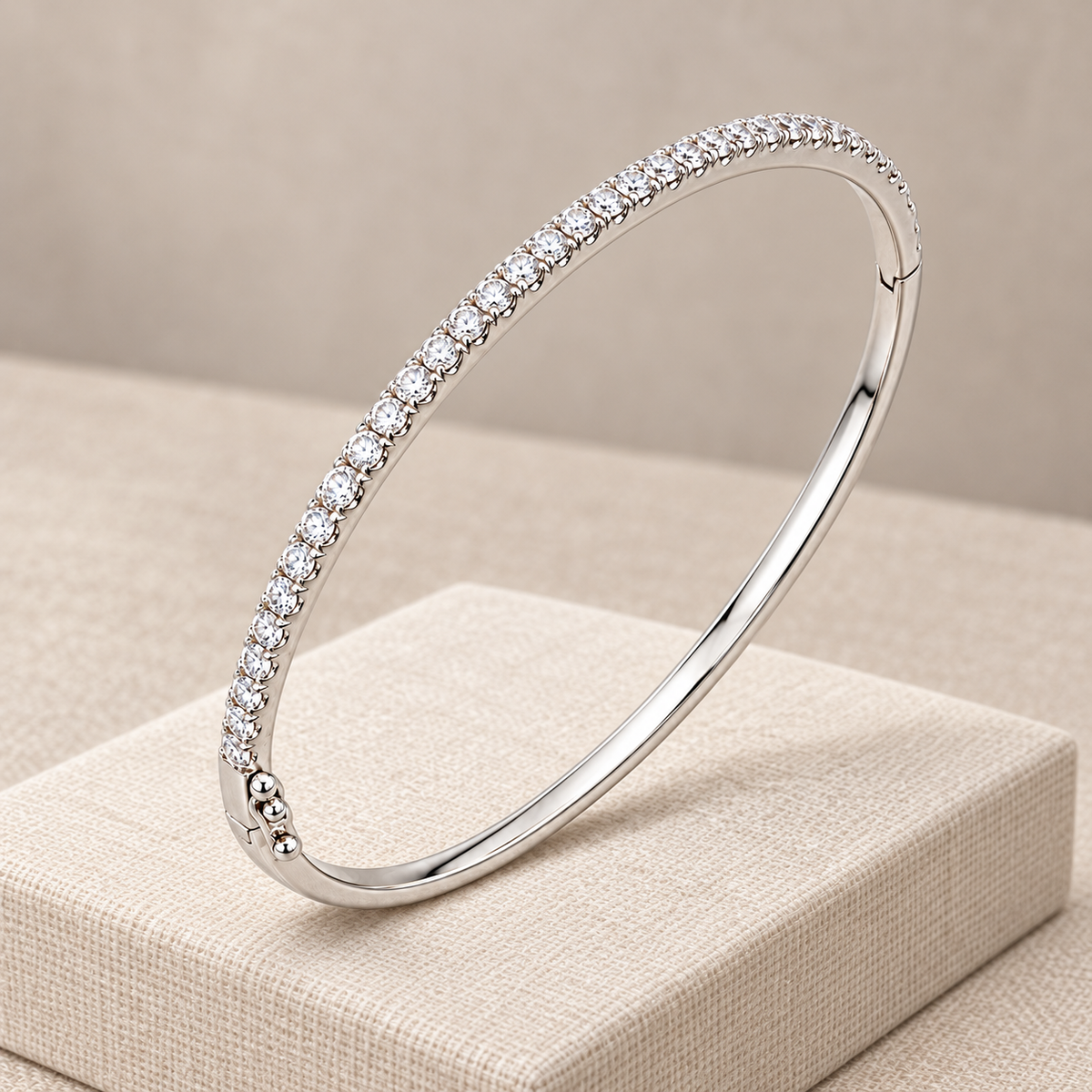 Pave Moissanite Bangle