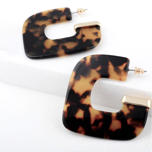 Shayna Square Lucite Hoops