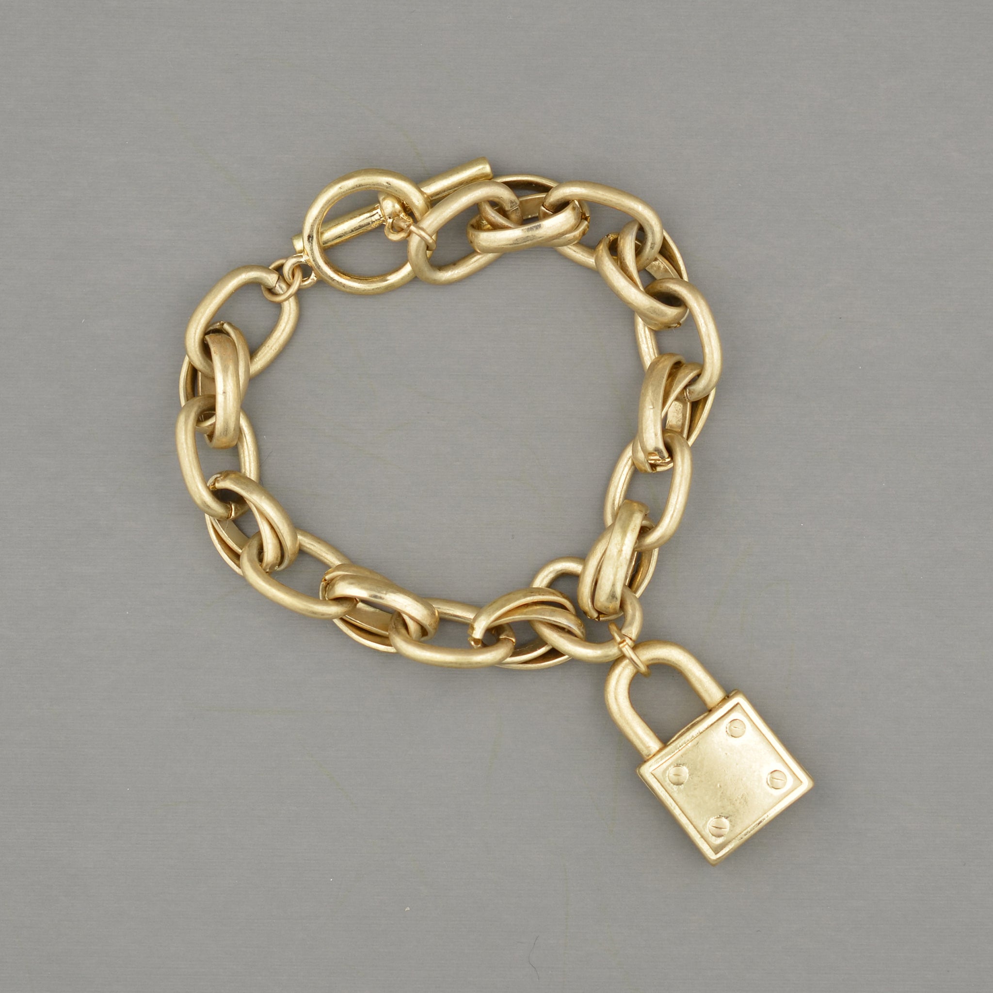 Lock Charm Chain Link Bracelet