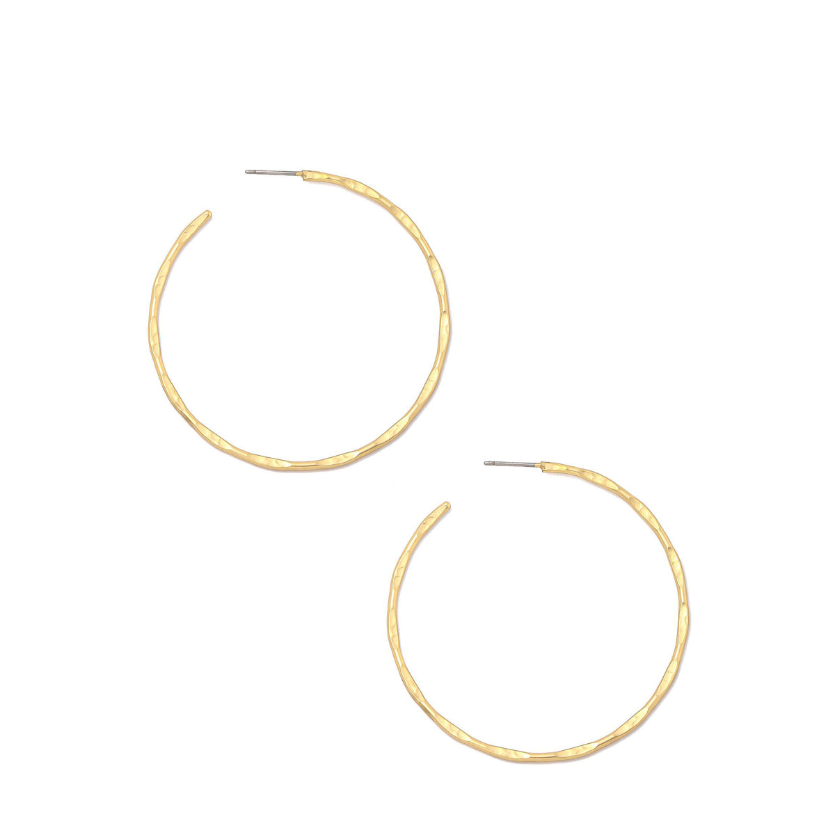 Thin Hammered Metal Hoops
