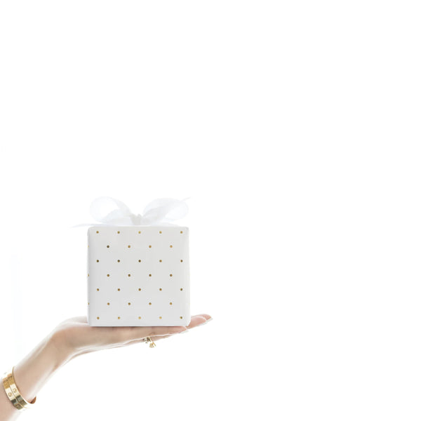 Gold Swiss Dot Gift Wrap