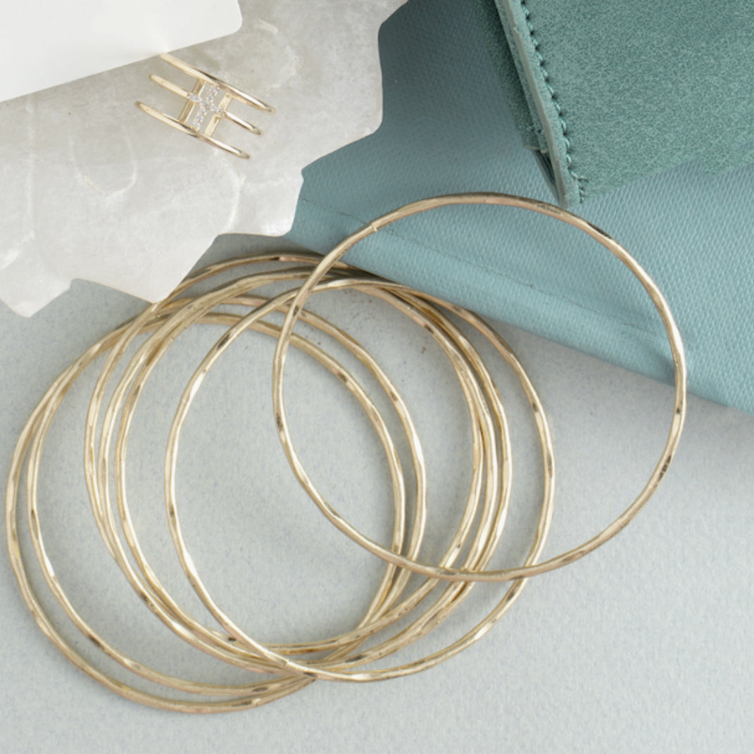Hammered Gold Bangles