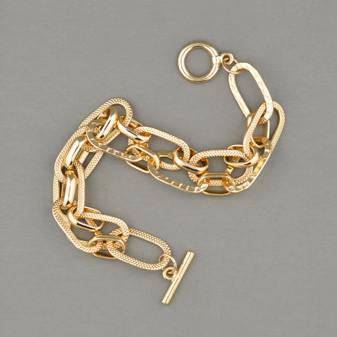 Hammered Chain Link Bracelet